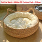 Woven Summer Cat Bed with Removable Cover