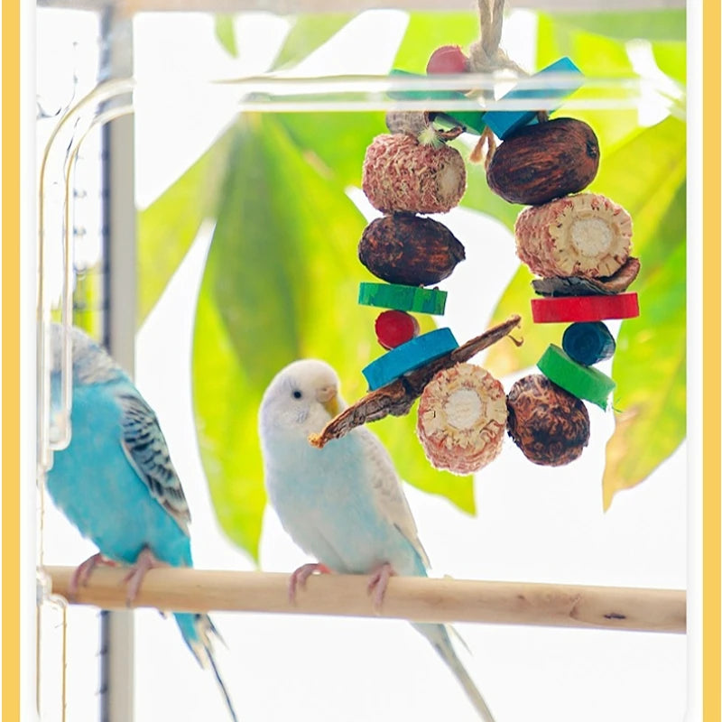 Natural Wooden Blocks Bird Chewing Toy