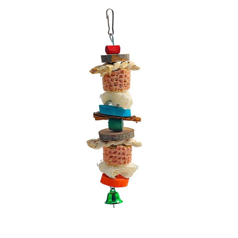 Natural Wooden Blocks Bird Chewing Toy